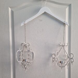 Elegant Silver Hanging Candle Holders